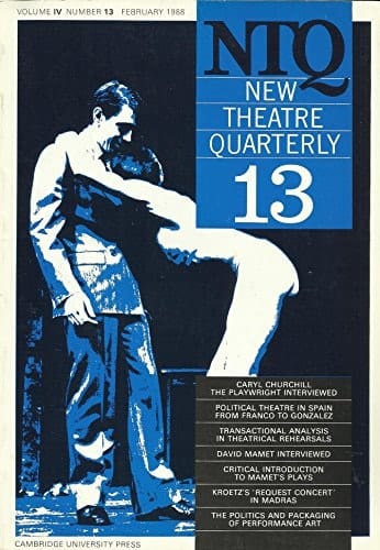 New Theatre Quarterly 13: Volume 4, Part 1