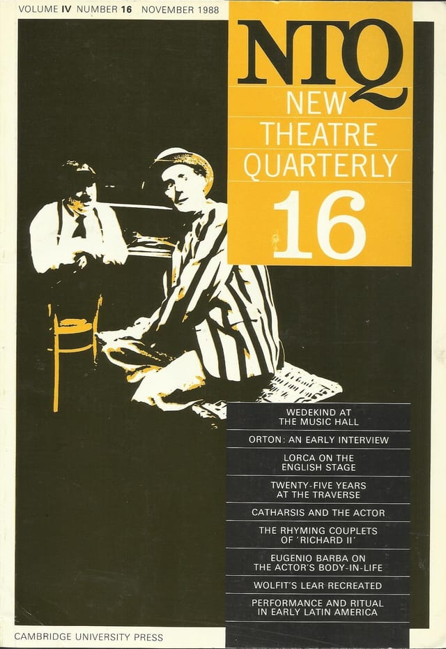 New Theatre Quarterly 16: Volume 4, Part 4
