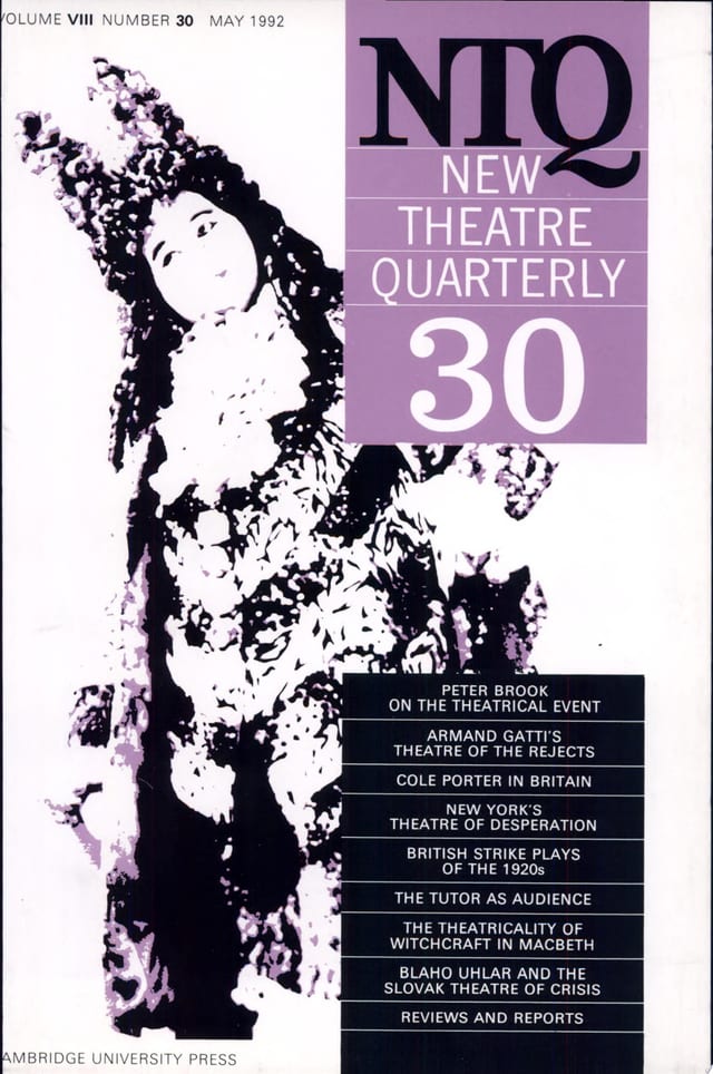 New Theatre Quarterly 30: Volume 8, Part 2