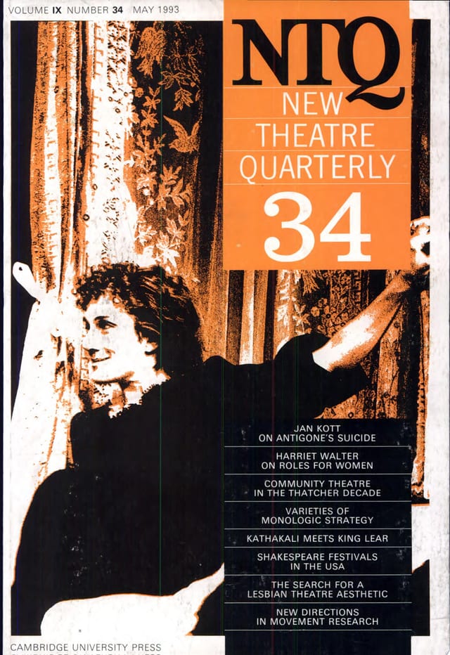 New Theatre Quarterly 34: Volume 9, Part 2
