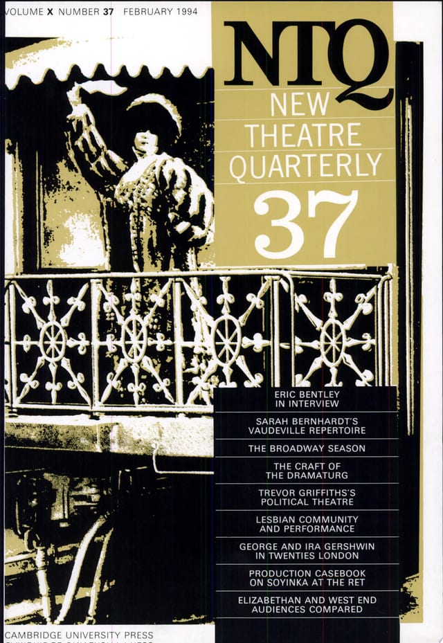 New Theatre Quarterly 37: Volume 10, Part 1