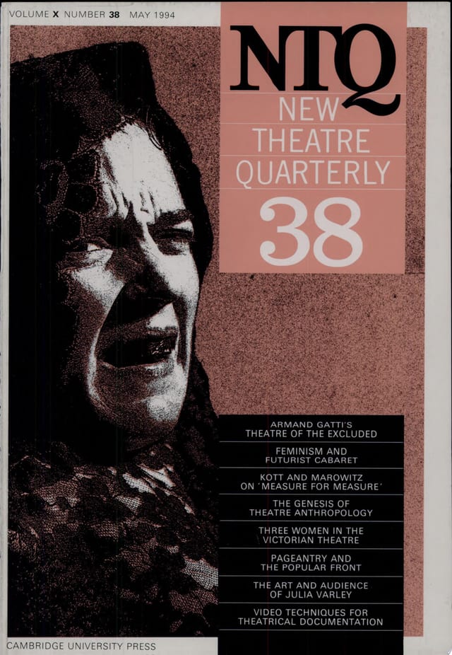 New Theatre Quarterly 38: Volume 10, Part 2