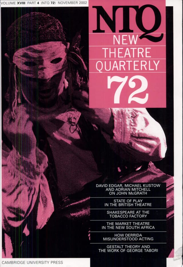 New Theatre Quarterly 72: Volume 18, Part 4