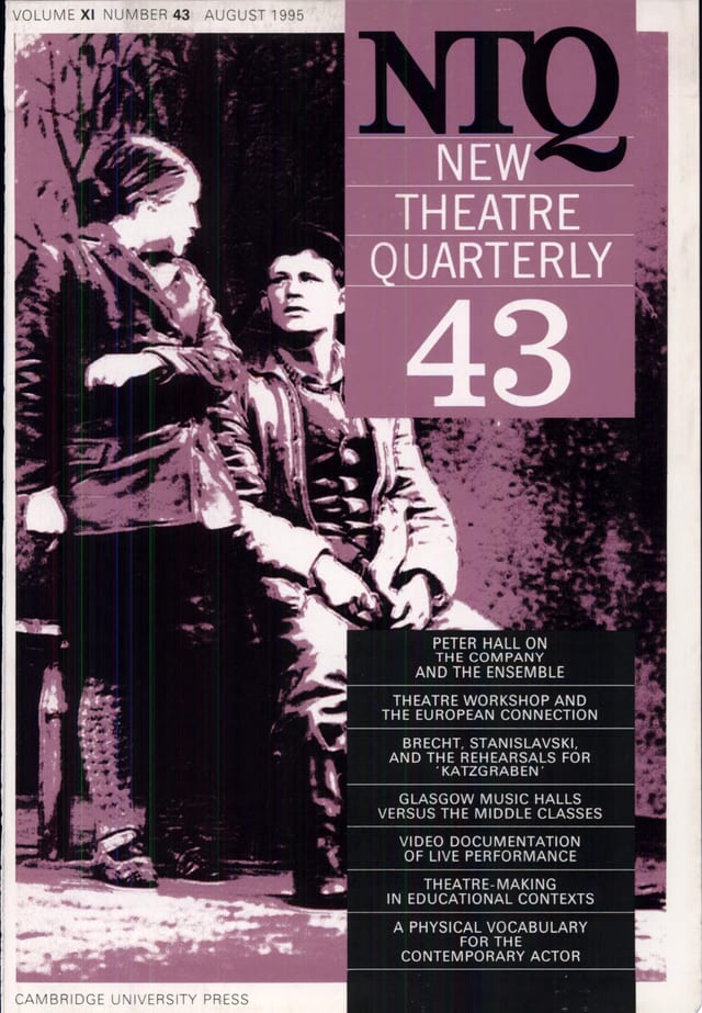 New Theatre Quarterly 43: Volume 11, Part 3