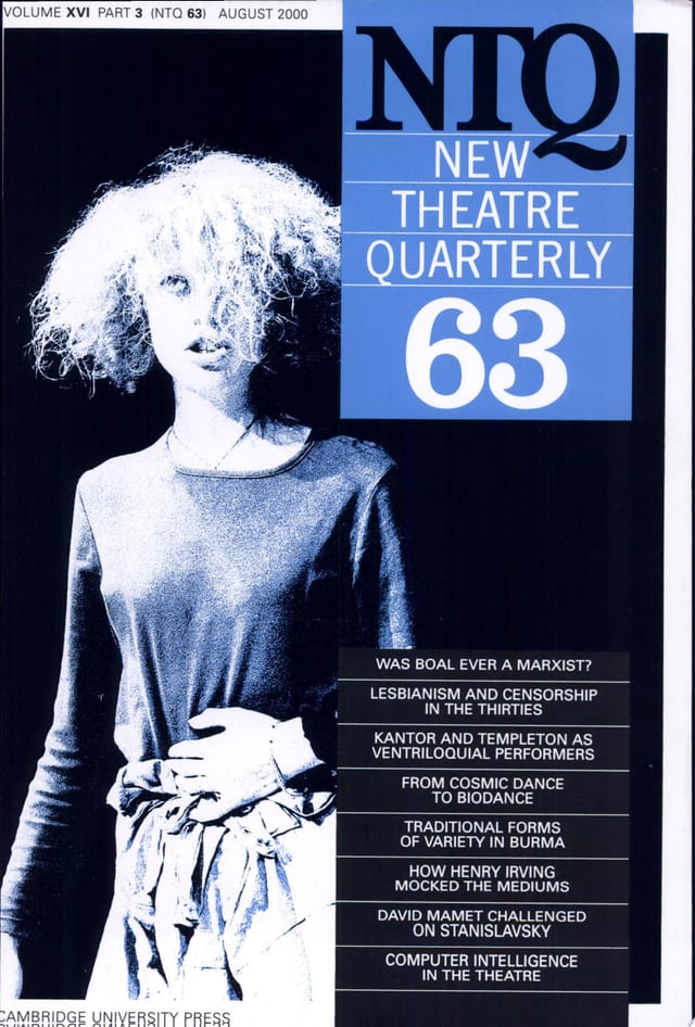 New Theatre Quarterly 63: Volume 16, Part 3