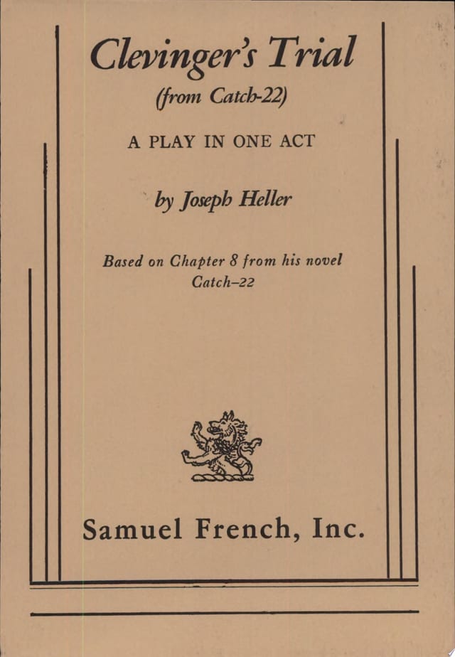Clevinger's Trial (from Catch-22); a Play in One Act