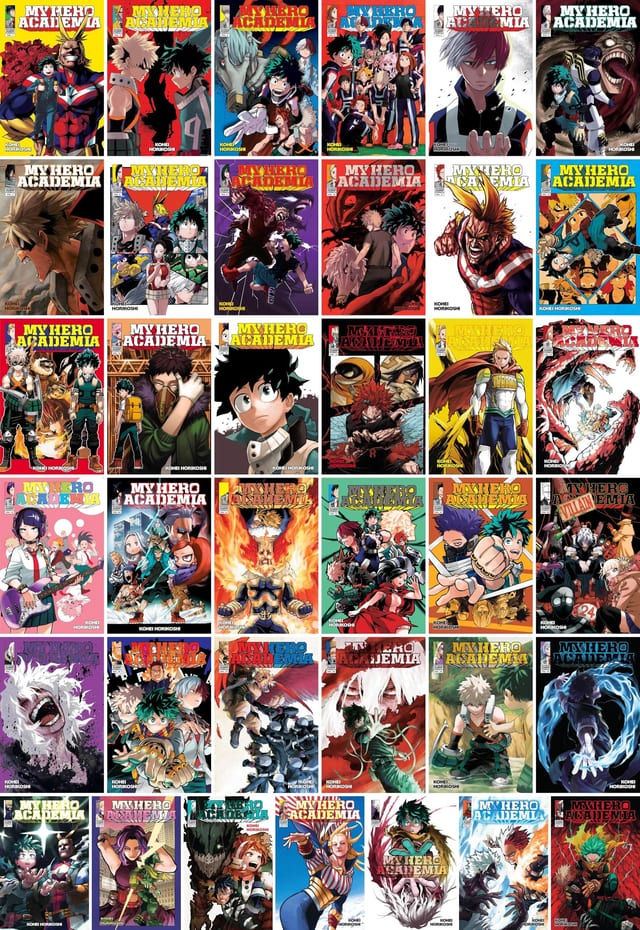 My Hero Academia Series, Complete (37 Books) Manga Set, by Kohei Horikoshi (Volumes 1-37)